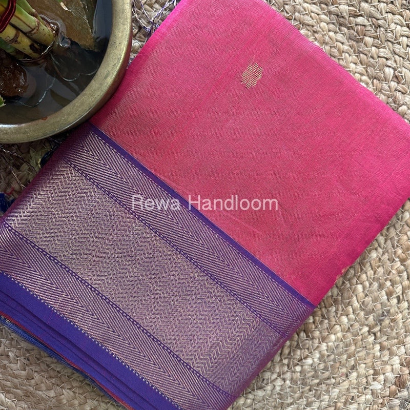 Maheshwari Rani Pink Tissue Butti Saree TBBS078