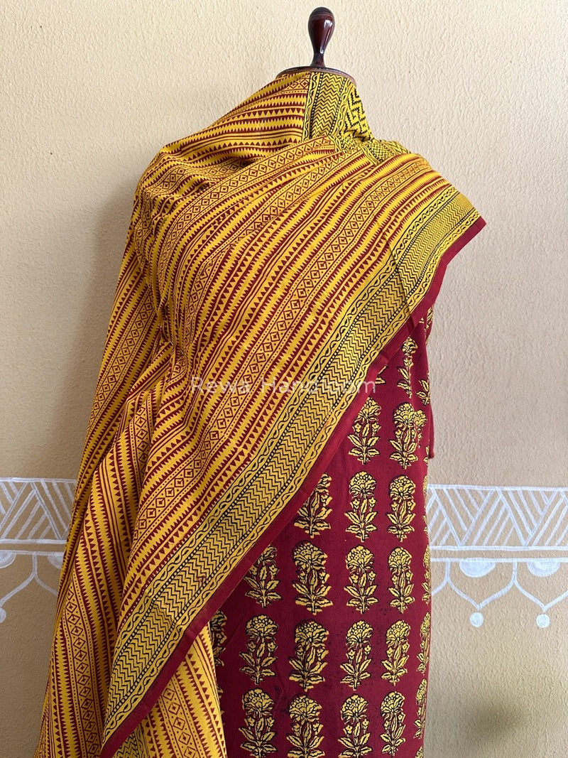Maroon Bagh Print Cotton Suit BCSP081