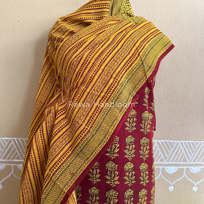 Maroon Bagh Print Cotton Suit BCSP081