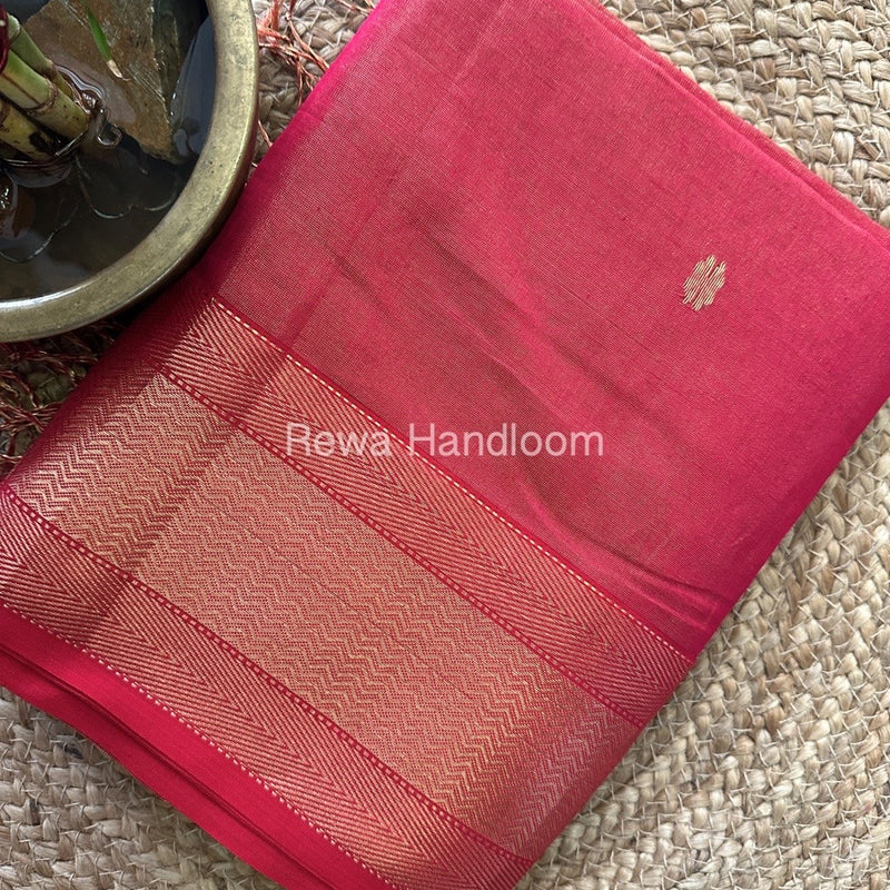 Maheshwari Pink Tissue Butti Saree TBBS080