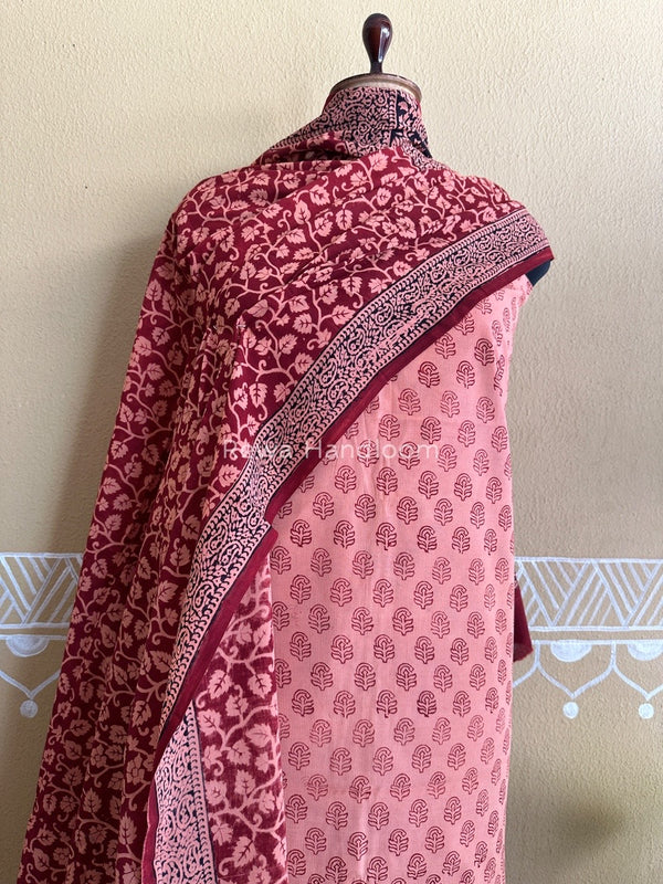 Peach Bagh Print Cotton Suit BCSP088