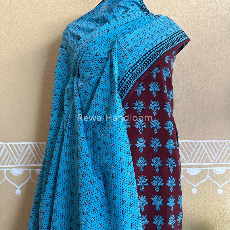 Maroon Bagh Print Cotton Suit BCSP090