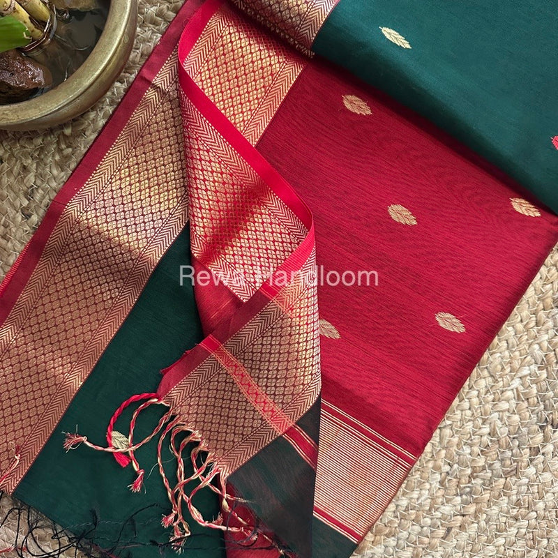  Zari Butti Maheshwari Saree