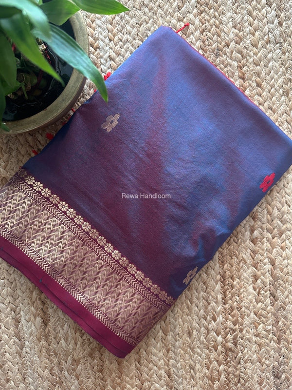 Maheshwari Rama Green Pure Silk Saree PS053