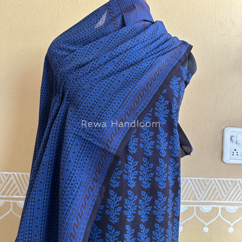 Black-Blue Bagh Print Cotton Suit BCSP0111