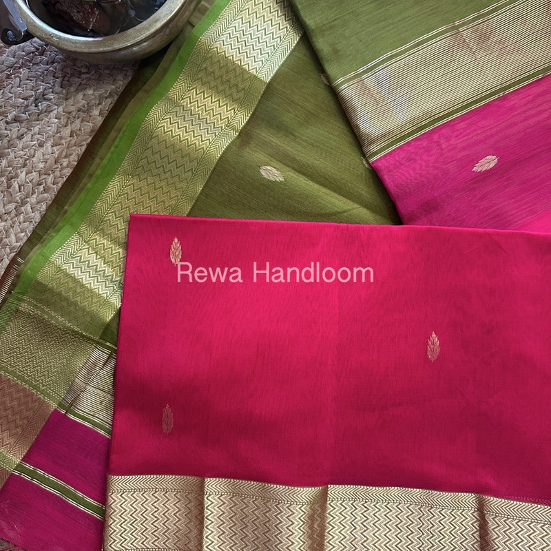  Zari Butti Maheshwari Saree