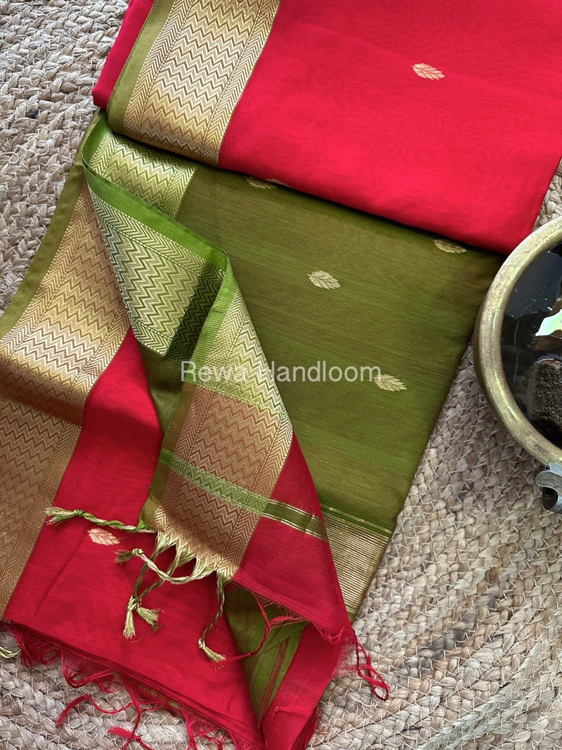  Zari Butti Maheshwari Saree
