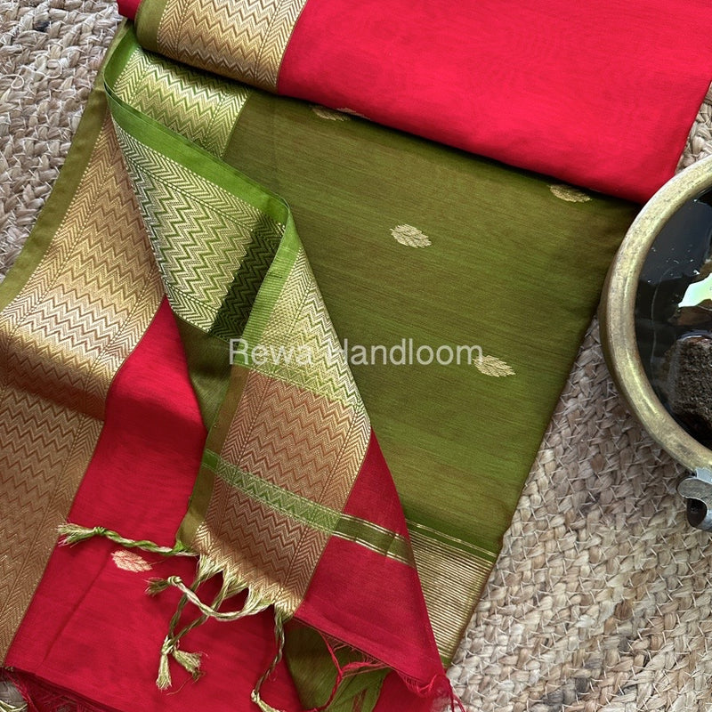  Zari Butti Maheshwari Saree