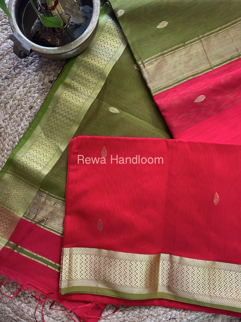  Zari Butti Maheshwari Saree