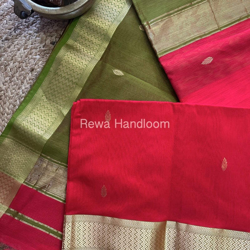  Zari Butti Maheshwari Saree