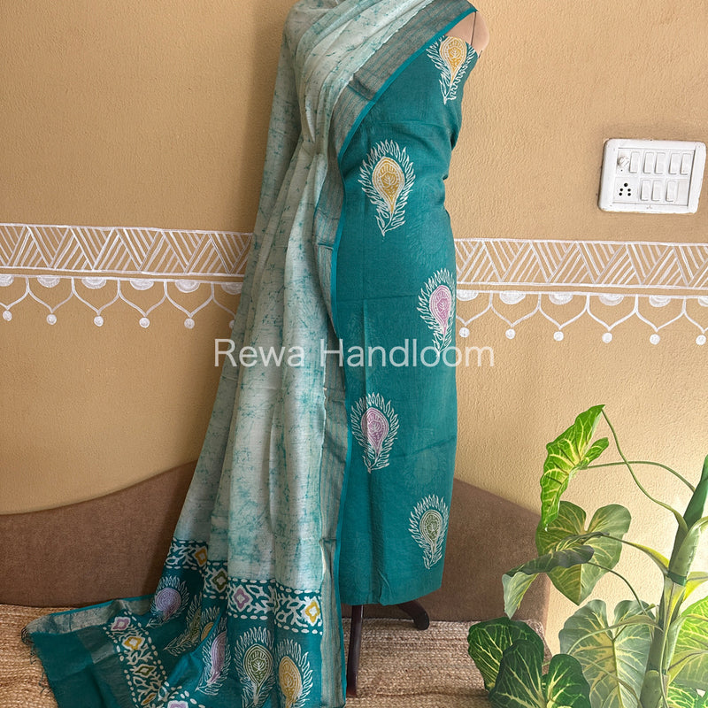 Maheshwari  Batik Tissue Printed Dress Material