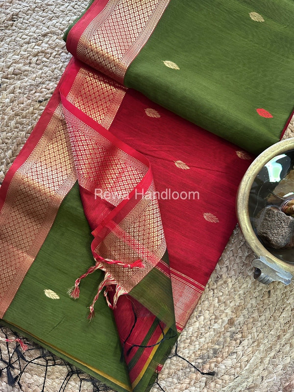  Zari Butti Maheshwari Saree