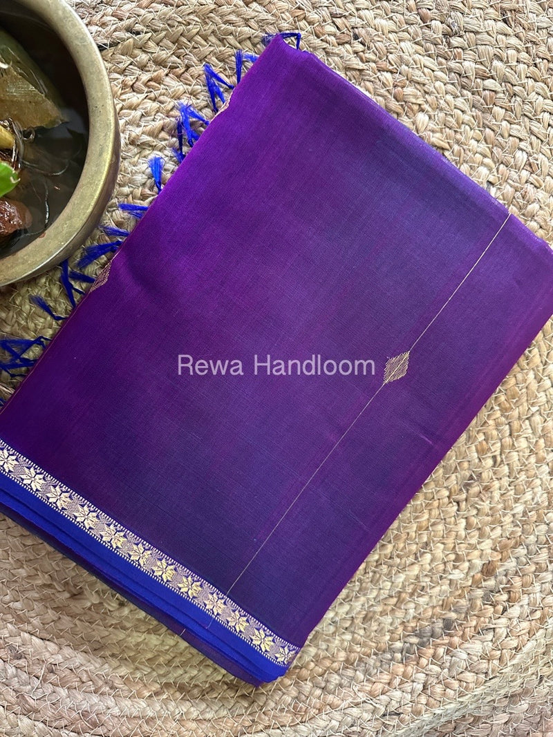 Purple Zari Butti Maheshwari Saree SBS010