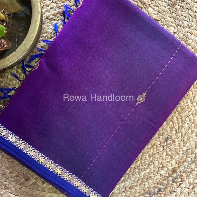 Purple Zari Butti Maheshwari Saree SBS010