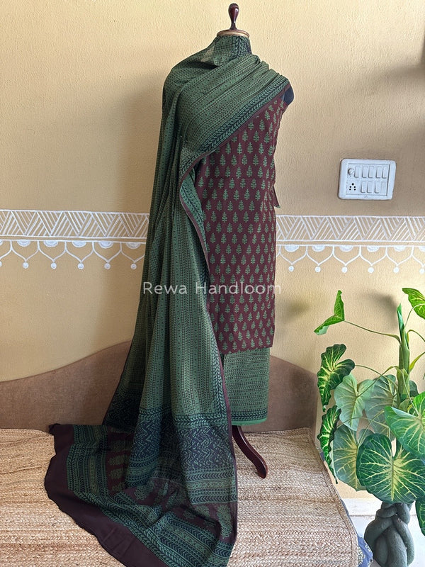  Bagh Print Cotton Suit