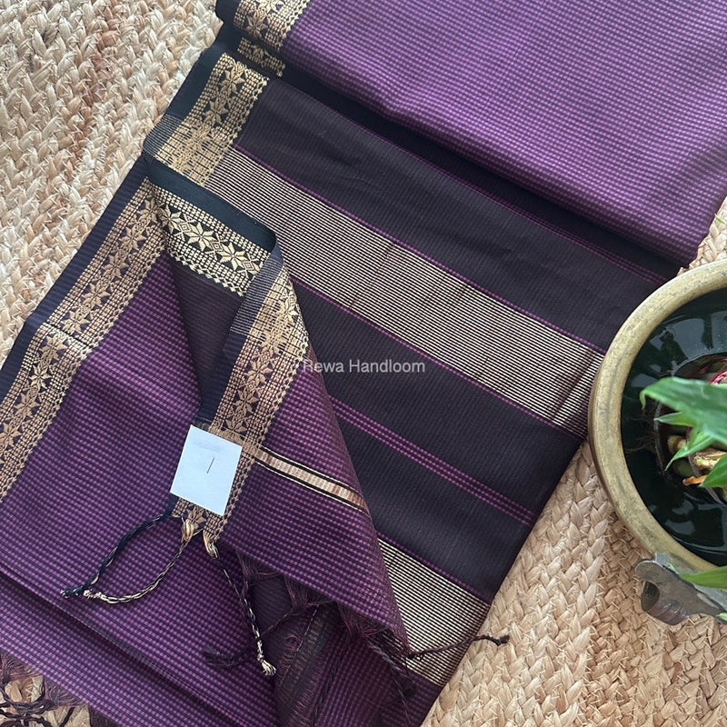 Maheshwari wine Garbha Reshami Silk Saree GS245