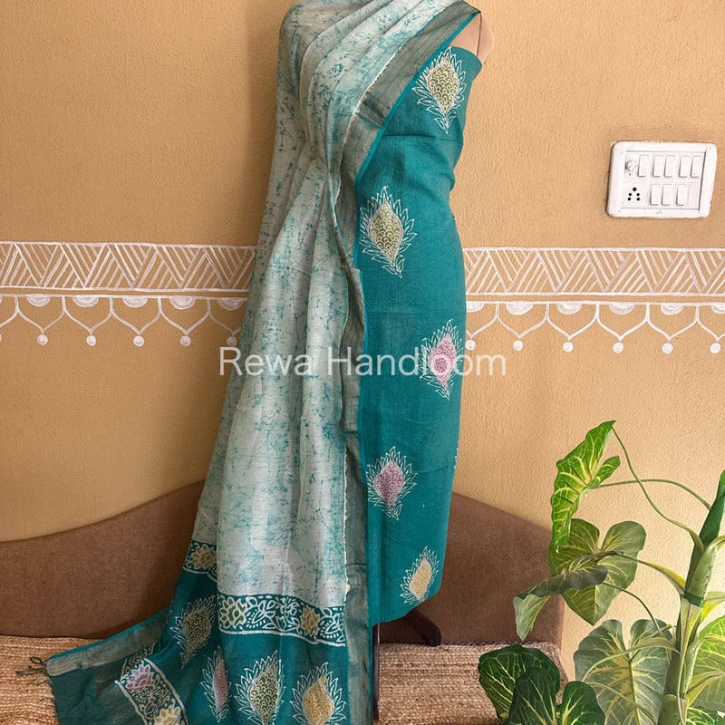 Maheshwari  Batik Tissue Printed Dress Material
