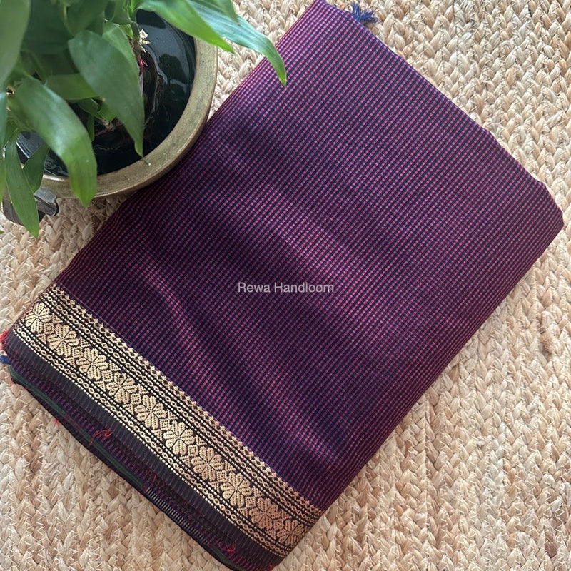 Maheshwari Magenta Garbha Reshami Silk Saree GS254