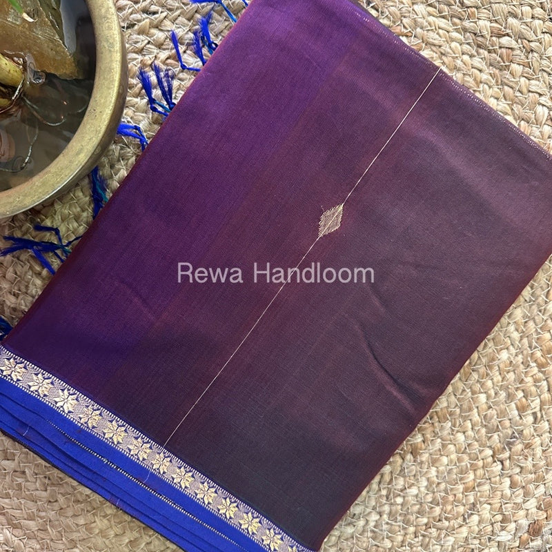 Coffee Brown Zari Butti Maheshwari Saree SBS025