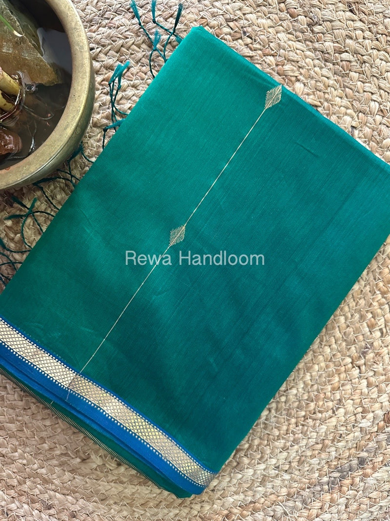 Green Zari Butti Maheshwari Saree SBS026