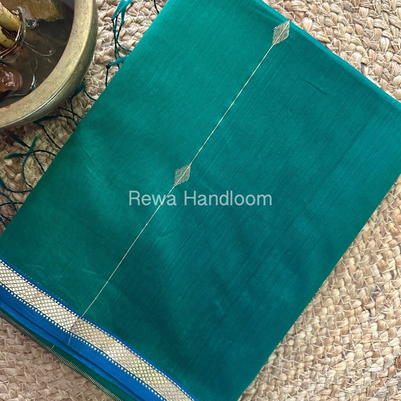 Green Zari Butti Maheshwari Saree SBS026