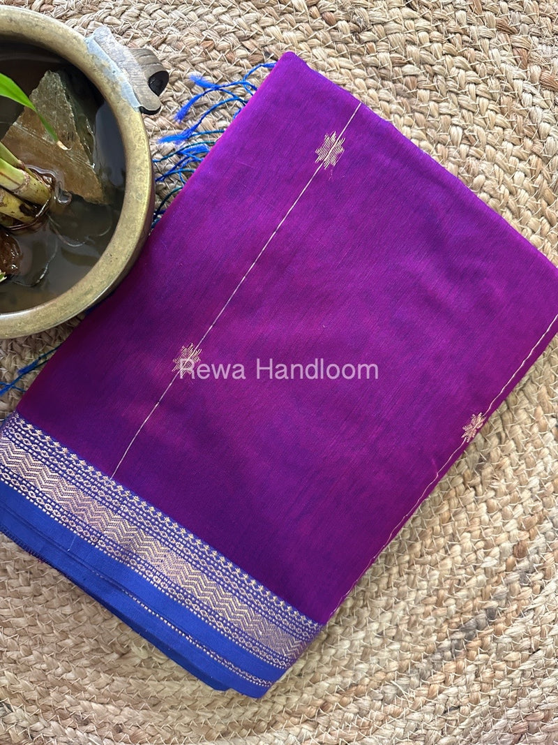 Magenta Zari Butti Maheshwari Saree SBS013