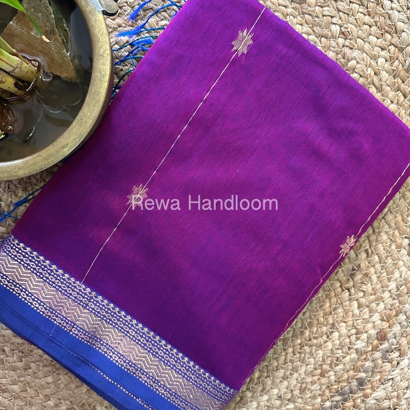 Magenta Zari Butti Maheshwari Saree SBS013