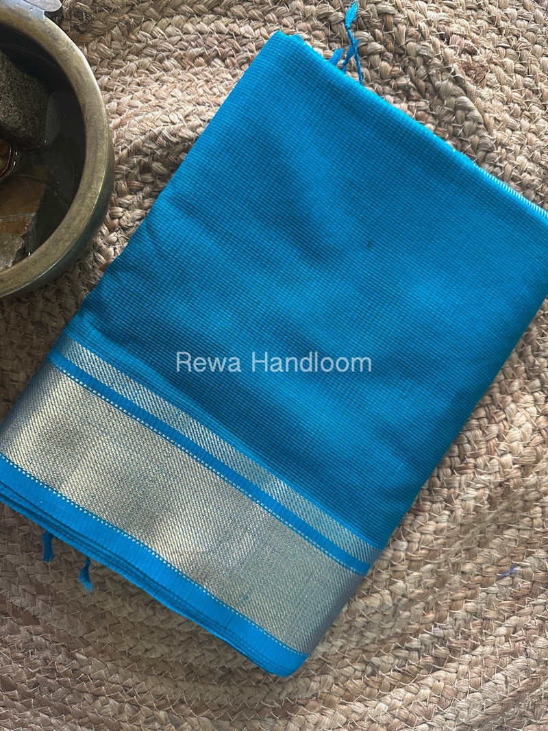 Exclusive Maheswari Self Checks Dark Blue Saree MCS060
