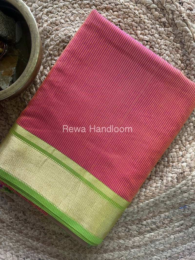 Exclusive Maheswari Self Checks Rust Orange Saree MCS059