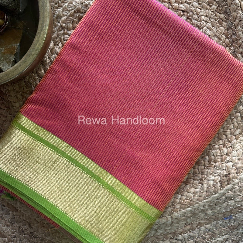 Exclusive Maheswari Self Checks Rust Orange Saree MCS059