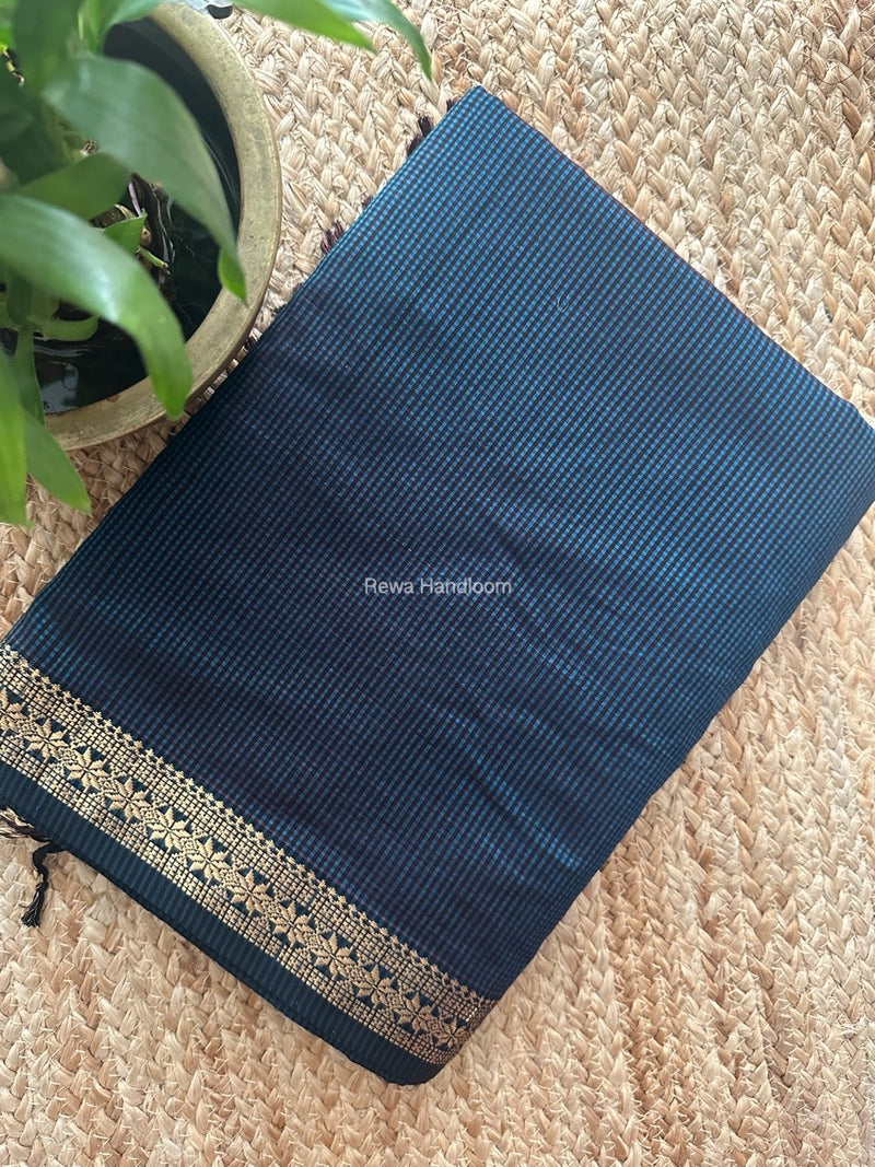 Maheshwari Rama Green Garbha Reshami Silk Saree GS248