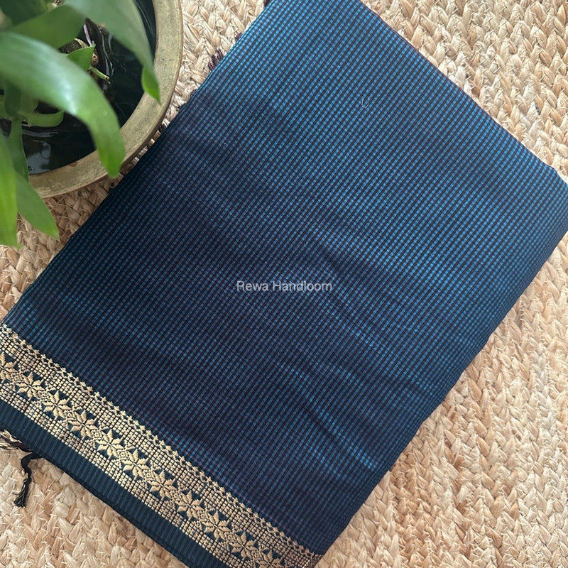 Maheshwari Rama Green Garbha Reshami Silk Saree GS248