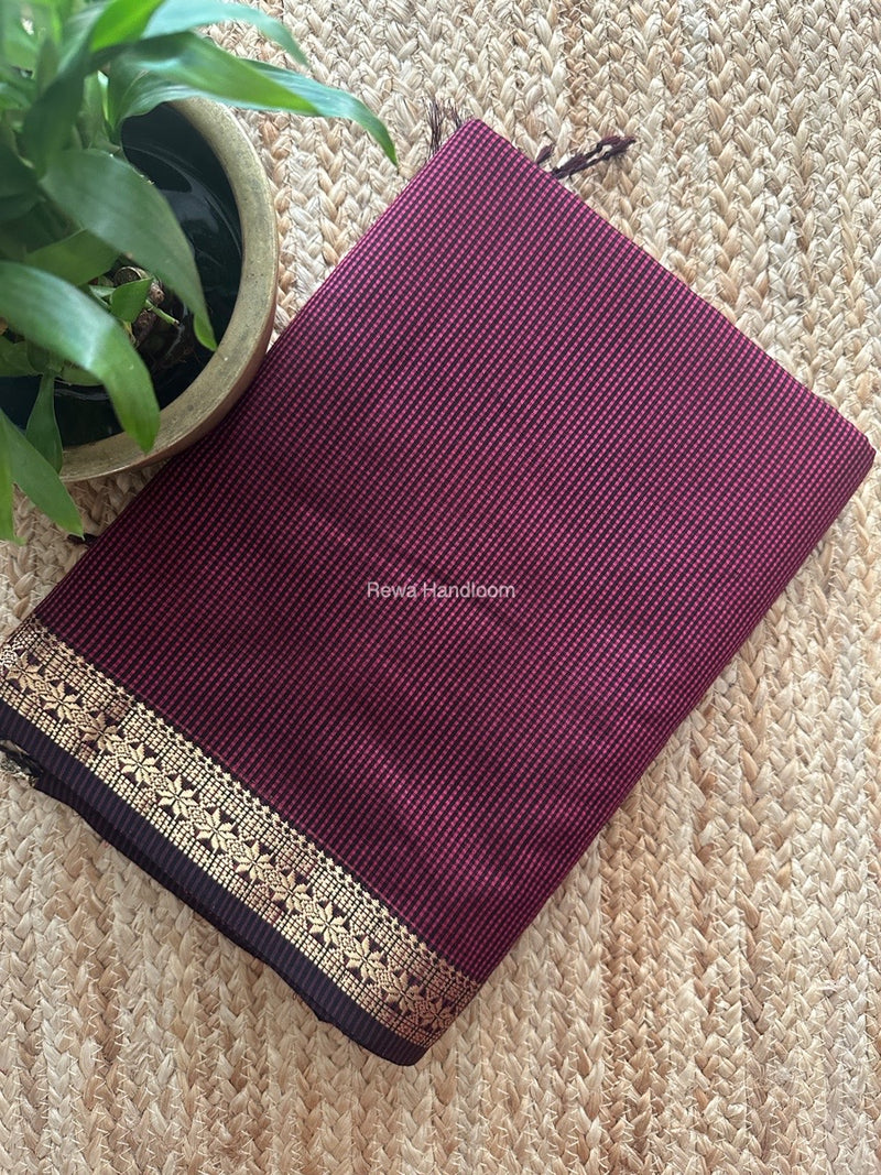 Maheshwari Pink Garbha Reshami Silk Saree GS249