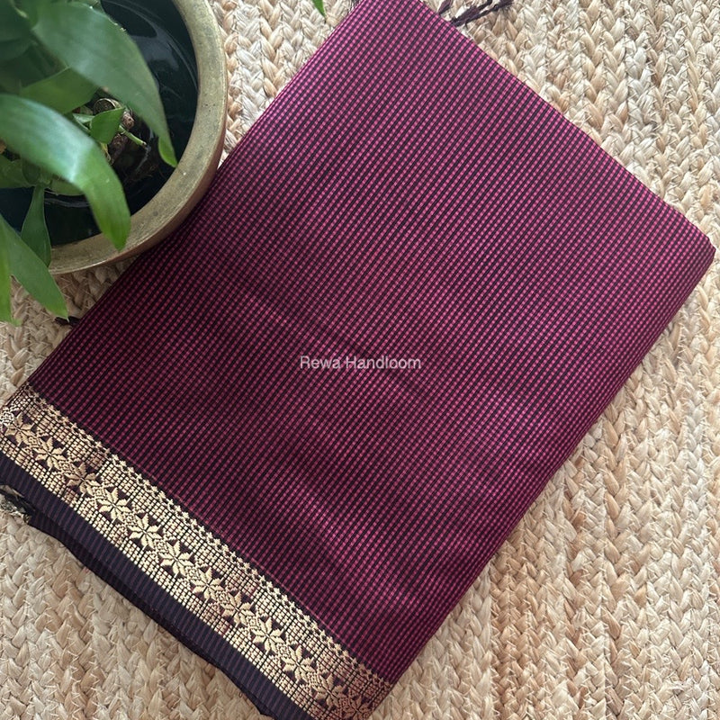 Maheshwari Pink Garbha Reshami Silk Saree GS249