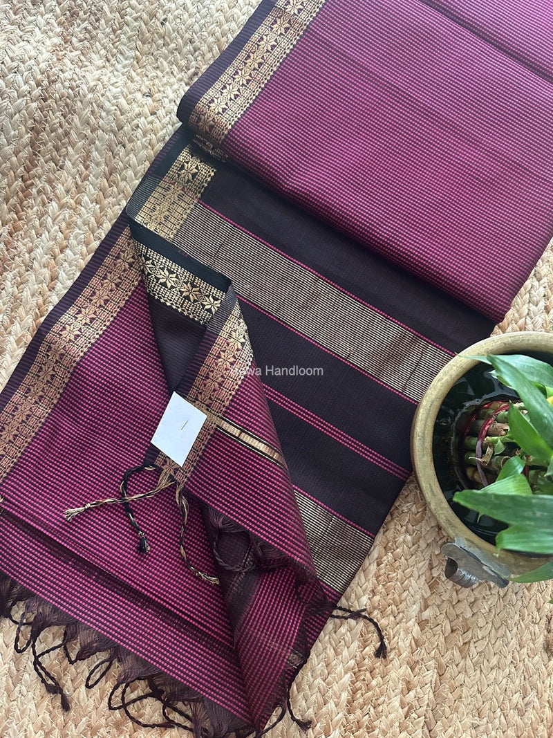 Maheshwari Pink Garbha Reshami Silk Saree GS249