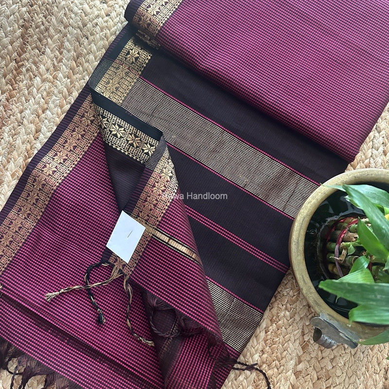 Maheshwari Pink Garbha Reshami Silk Saree GS249