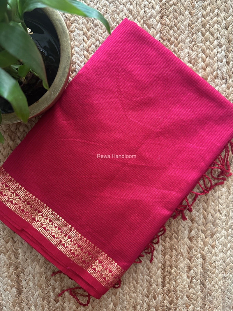 Maheshwari Rani Pink Garbha Reshami Silk Saree GS261