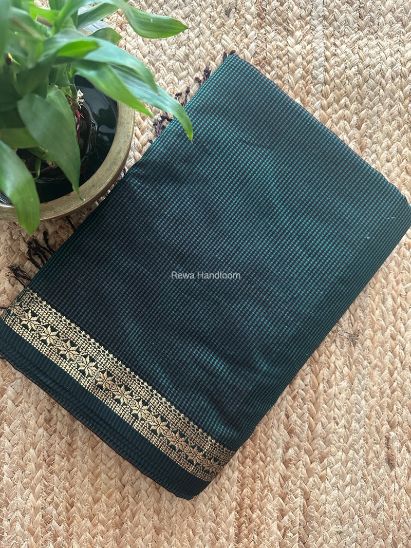 Maheshwari Green Garbha Reshami Silk Saree GS250