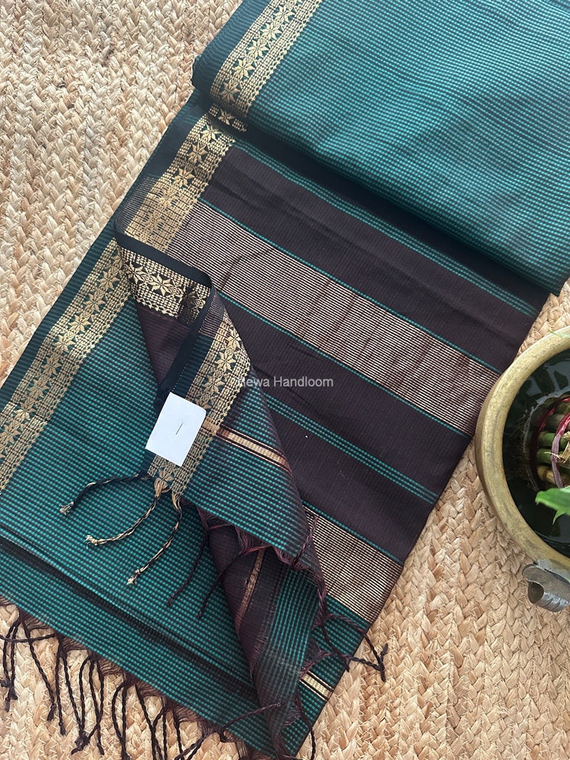 Maheshwari Green Garbha Reshami Silk Saree GS250