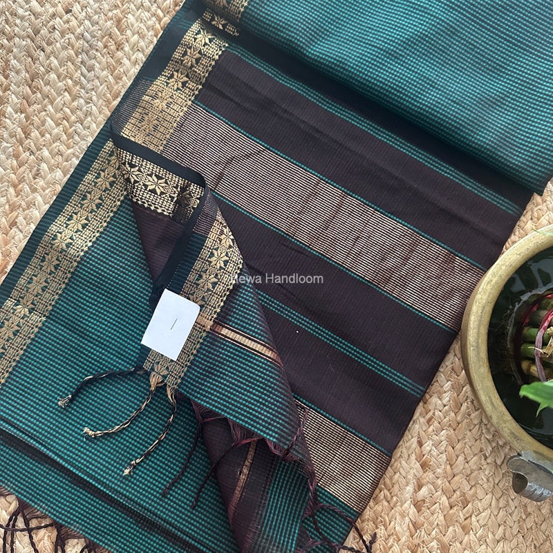 Maheshwari Green Garbha Reshami Silk Saree GS250