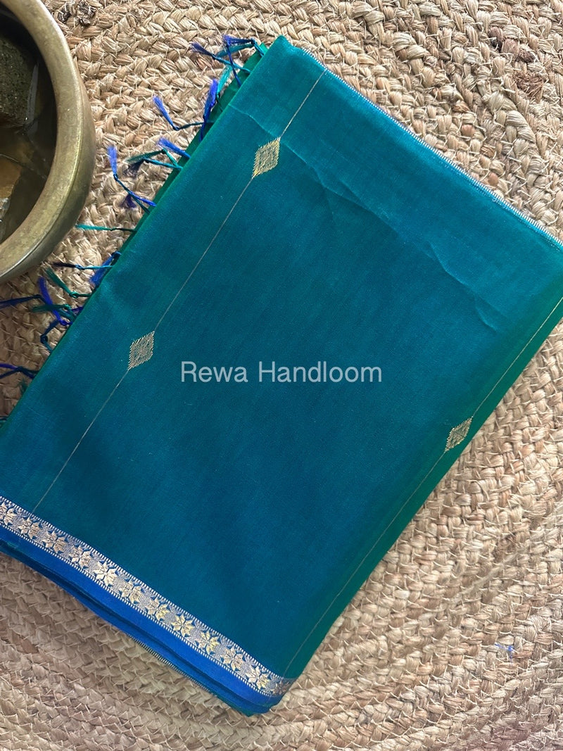 Green Zari Butti Maheshwari Saree SBS023