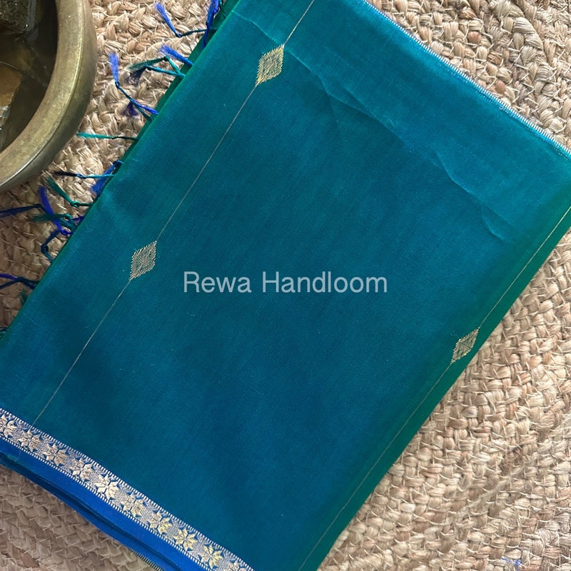 Green Zari Butti Maheshwari Saree SBS023
