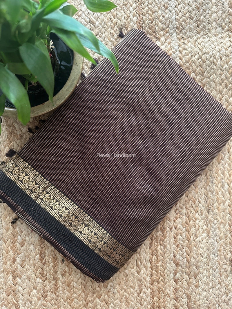 Maheshwari Beige Garbha Reshami Silk Saree GS251