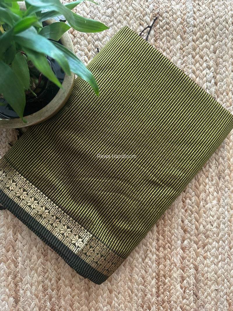 Maheshwari Lemon Yellow Garbha Reshami Silk Saree GS252