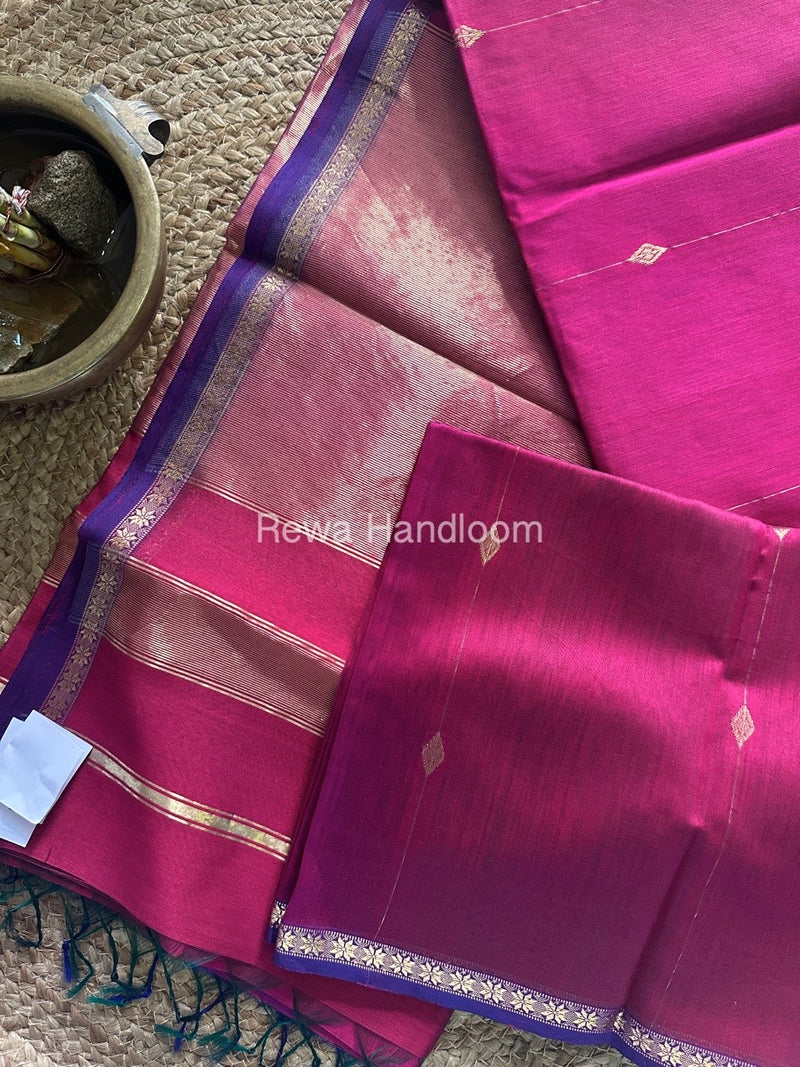 Zari Butti Maheshwari Saree