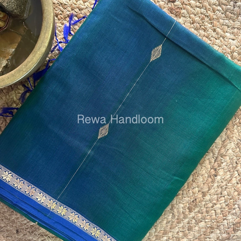 Green Zari Butti Maheshwari Saree SBS021