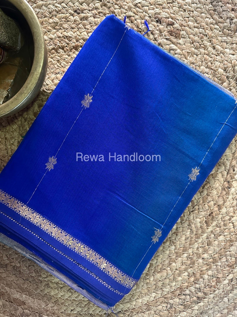  Blue Zari Butti Maheshwari Saree SBS028