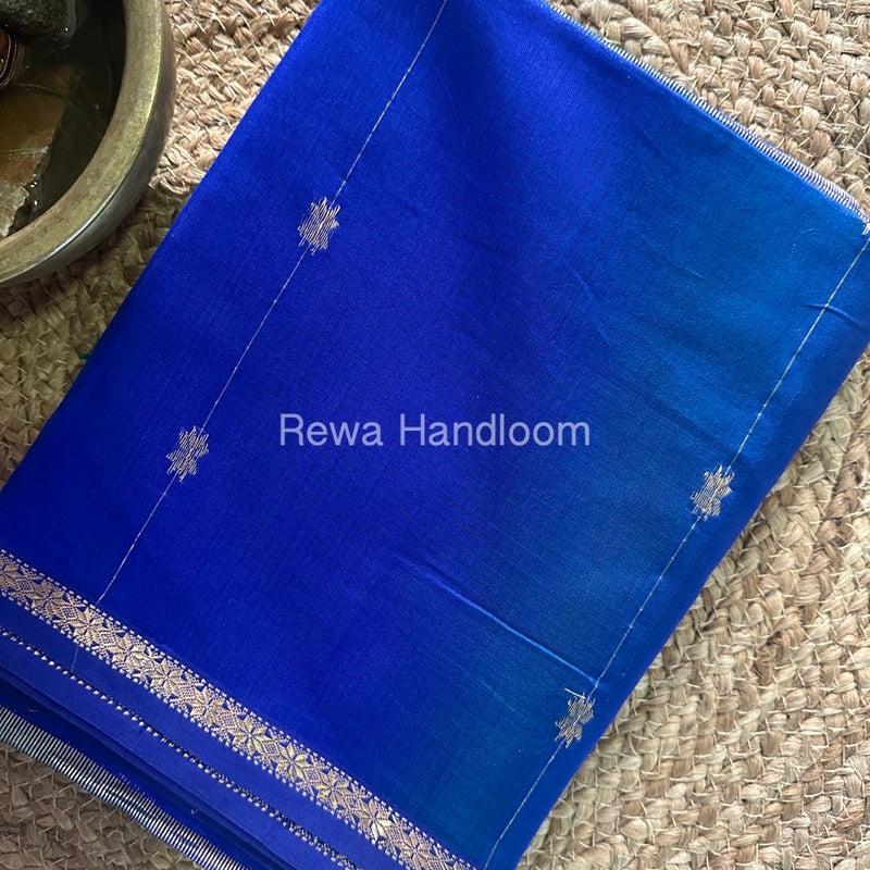  Blue Zari Butti Maheshwari Saree SBS028