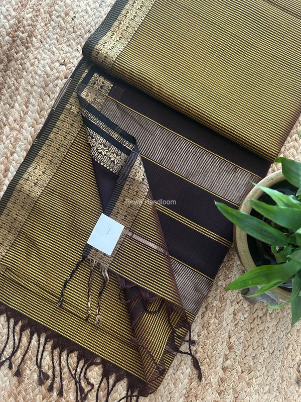 Maheshwari Golden Yellow Garbha Reshami Silk Saree GS255