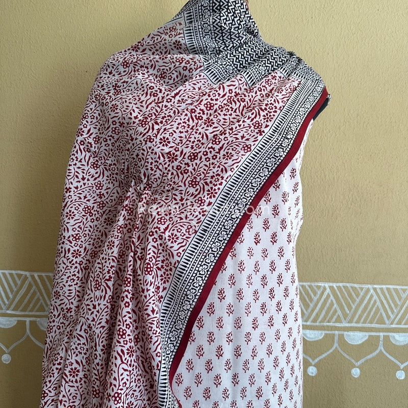 White Bagh Print Cotton Suit BCSP0103